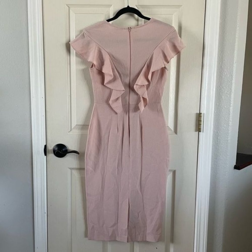 NWOT ASOS Pink Ruffle V Front Dress, Women’s Size 4 - Picture 7 of 16